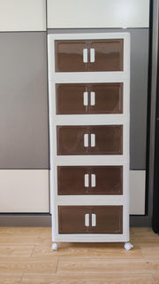 80 Gals Storage Bins with Lids - Folding Storage box with Doors and Wheels