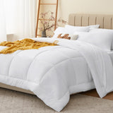 White King Comforter Set - 7 Pieces Bed in a Bag Comforter King Size, Bedding