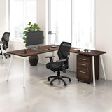 L Shaped Computer Desk 72 inch with 3 Drawer Mobile File Cabinet, PC Corner Table