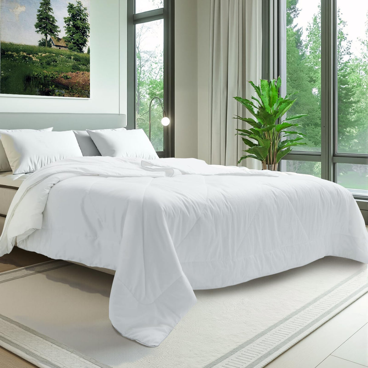 100% Wool Comforter King Size Duvet Insert Noiseless Cotton Shell Cover Down Comforter