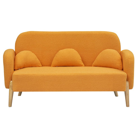 Sectional Couch Sofa with 3 Lumbar Pillows Teddy Velvet Cloud Couch