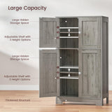 Storage Cabinet, Bathroom Cabinet with 4 Doors & Adjustable Shelf, Cupboard, Bathroom