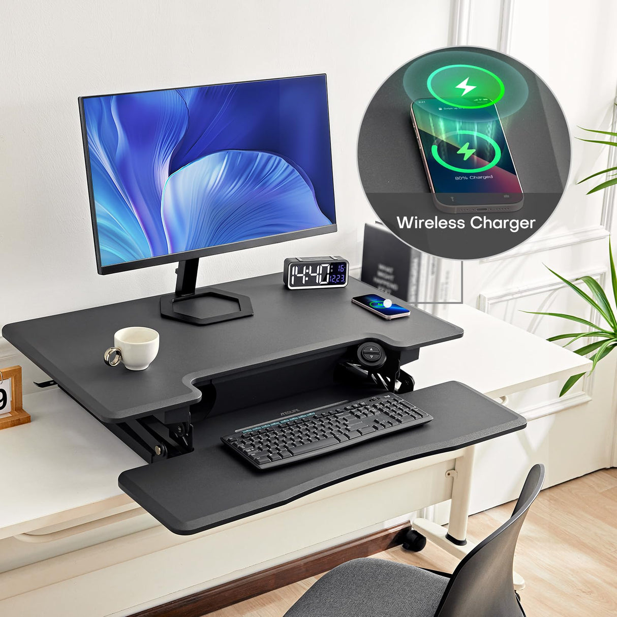 Electric Standing Desk Converter, Sit Stand Desk Converter for Home Office