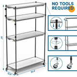 Barrina Plant Stand with Grow Lights for Indoor Plants, 4-Tier Plant shelf with 6-Pack 180W T8 3FT Full Spectrum Grow Lights for Seed Starting, Succulent, Settable Timer Socket (35.4"x13.8"x59")