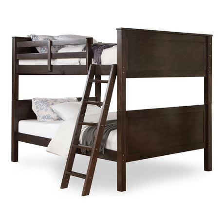 Demetrius Transitional Solid Wood Convertible Bunk Bed with Guard Rail and Ladder