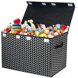 Toy Box Chest with Flip Lid, Toy Storage Organizers Bin Boxes Basket with Sturdy Handles