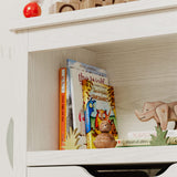 IRONCK Toy Storage Organizer with Drawers, Floor Toy Box with Wheels and Open Shelf, Storage Chest for Nursery, Playroom and Bedroom, White
