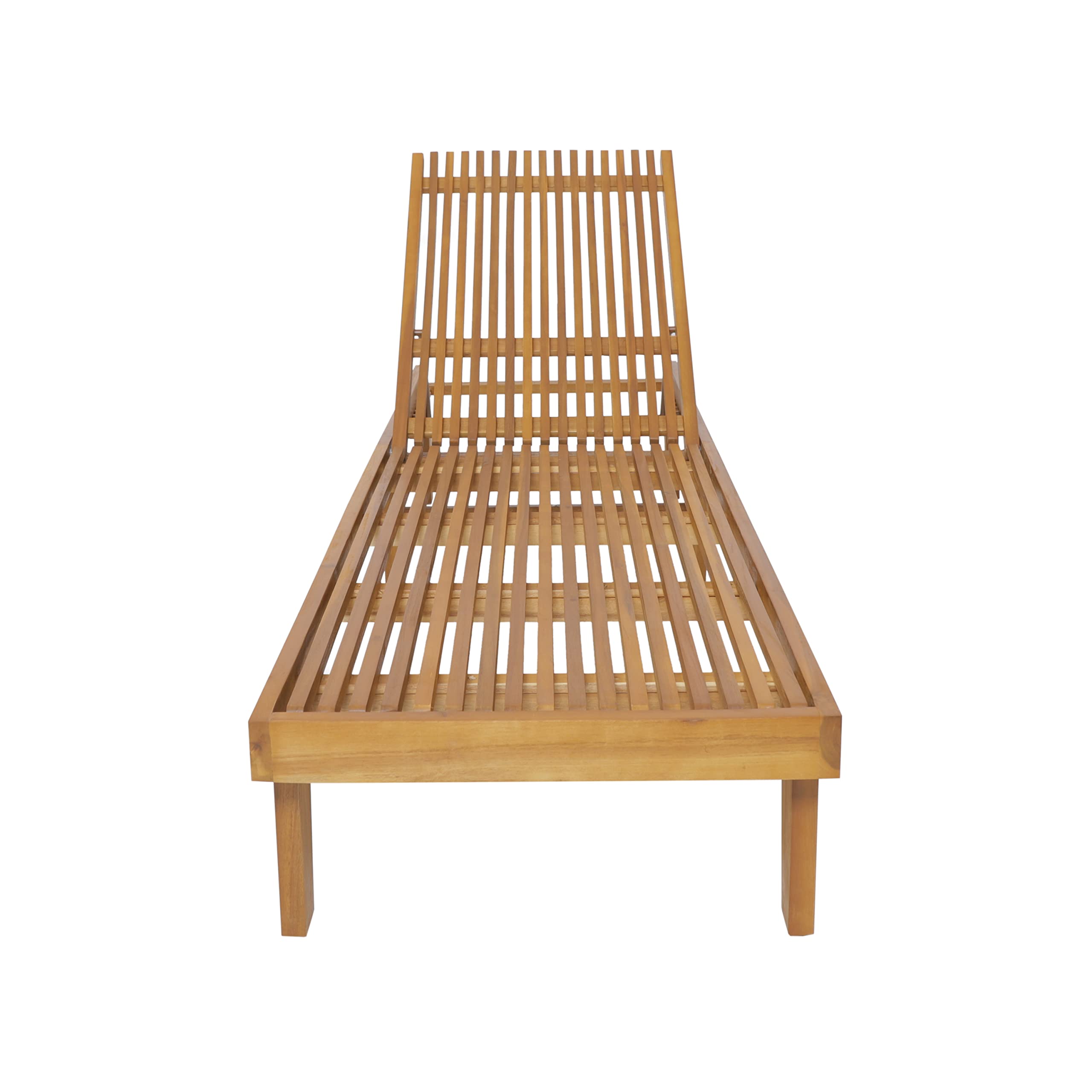 Vernon Outdoor Acacia Wood Chaise Lounge Set, Teak Finish