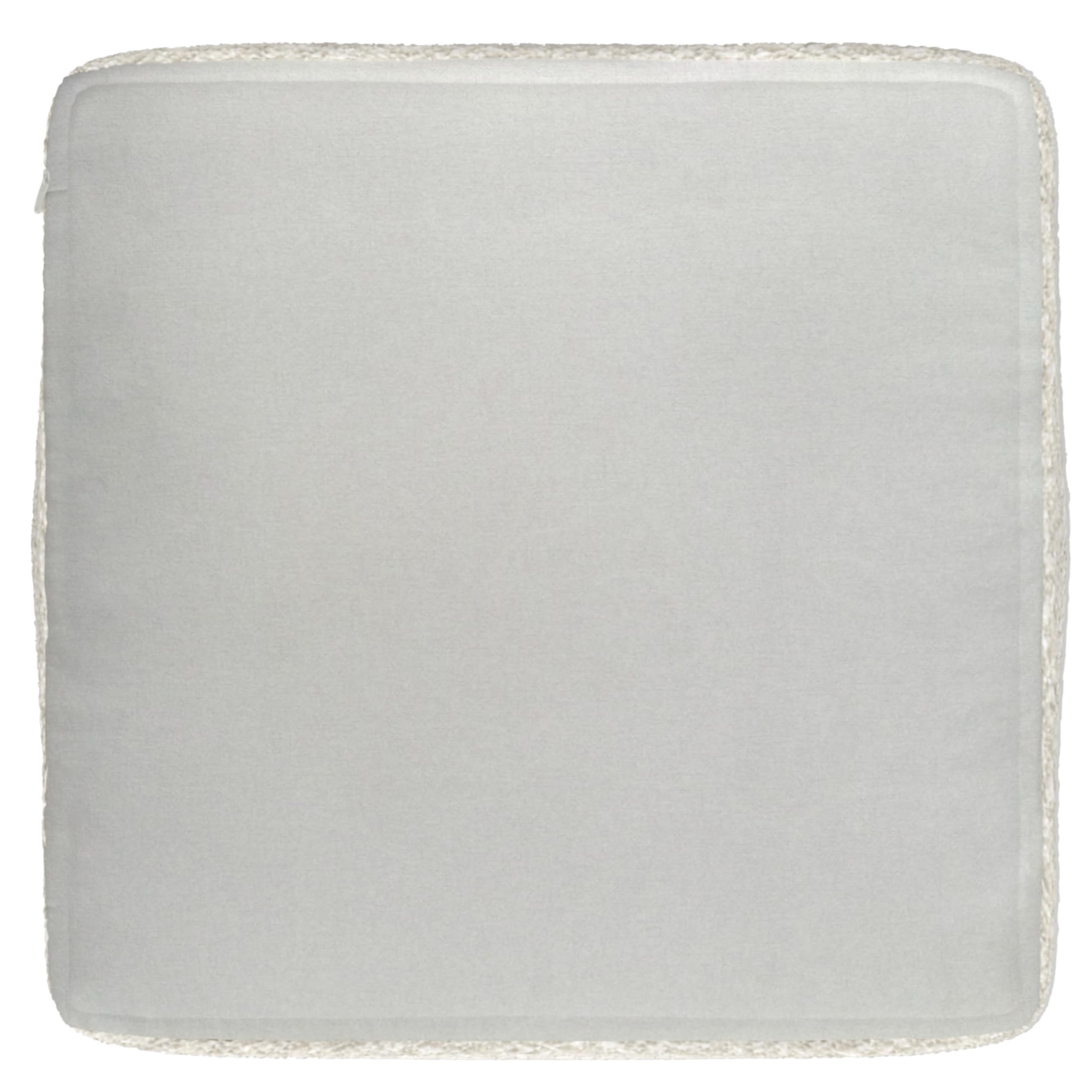 Chantal Contemporary Square Pouf in Ivory Boucle for The Living Room