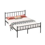Queen Size Platform Bed Frame - Black Metal Bed Frame Heavy Duty Base