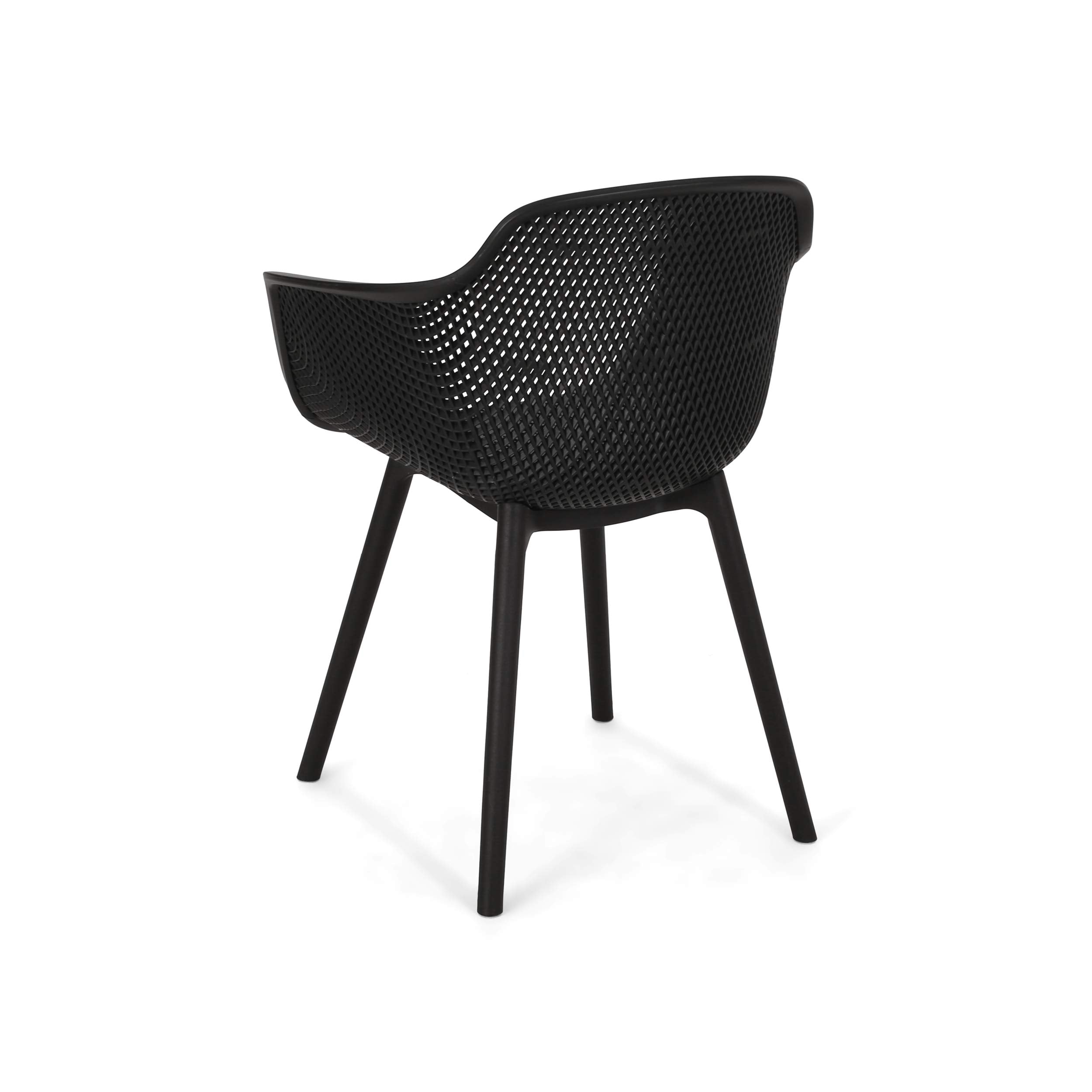 Davina Outdoor Dining Chair (Set of 4), Black