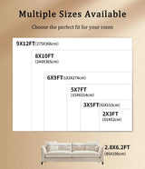 Modern Washable Area Rug 6x9 - Black & White Geometric Pattern