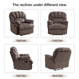 Manual Recliner Chair, Overstuffed Recliner with Soft Cushion and Wide Back, Comfy