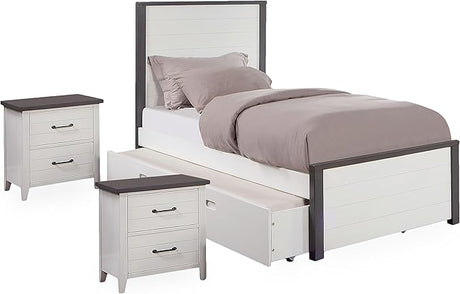 Gladio Modern Wood 3-Piece Bedroom Set, Young Bed and 2 Nightstands