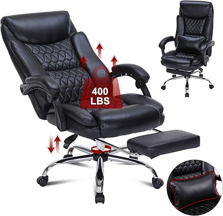 Executive Office Chair with Foot Rest,Big and Tall Ergonomic Office Chair