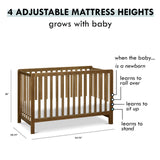 Colby 4-in-1 Low-Profile Convertible Crib in Walnut, Greenguard Gold Certified