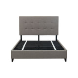 Frame Black Finish Wood Legs Adjustable Height, Tufted Headboard, Perfect Balance