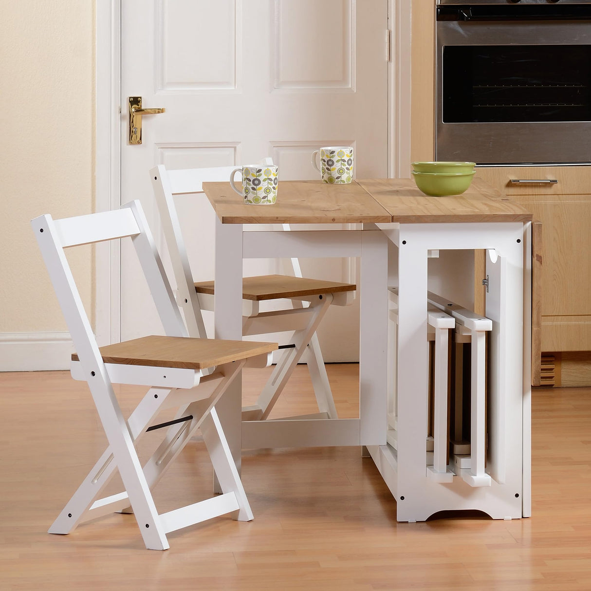 Santos Butterfly Dining Set - 5 Piece Folding Table with 4 Nesting Chairs