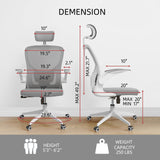 Office Chairs, Ergonomic Office Chair, Computer Chair with Adjustable Headrest,