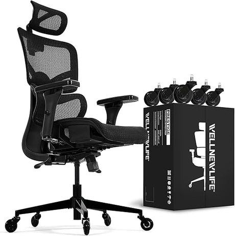 Prestige Ergonomic Office Chair - Height Adjustable Backrest Lumbar Support,