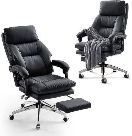 Executive office chair, Desk chairs with footrest, Fully reclining office chair 90° - 160°