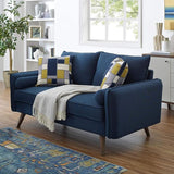 Revive Contemporary Modern Fabric Upholstered Sofa In Teal