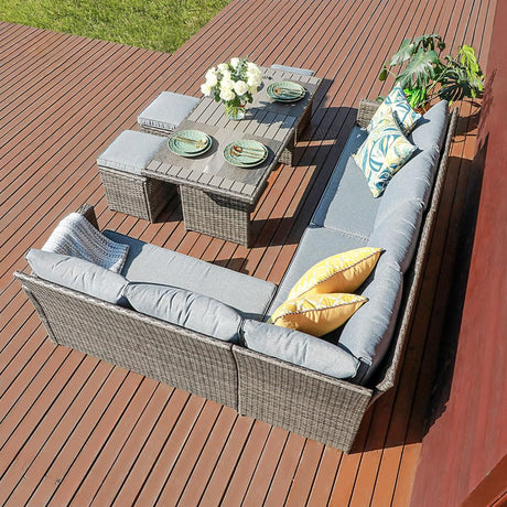 Patio Furniture Set, 7 Piece Patio Dining Sofa Set, Outdoor Sectional Sofa Conversation