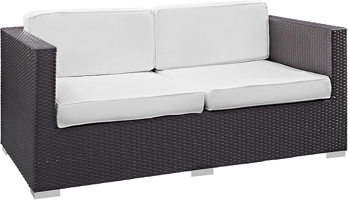 Convene Outdoor Patio Loveseat, Espresso Orange