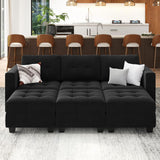 Modular Sectional Sleeper Sofa with Storage Velvet Sectional Couch with Chaise and Ottomans 6