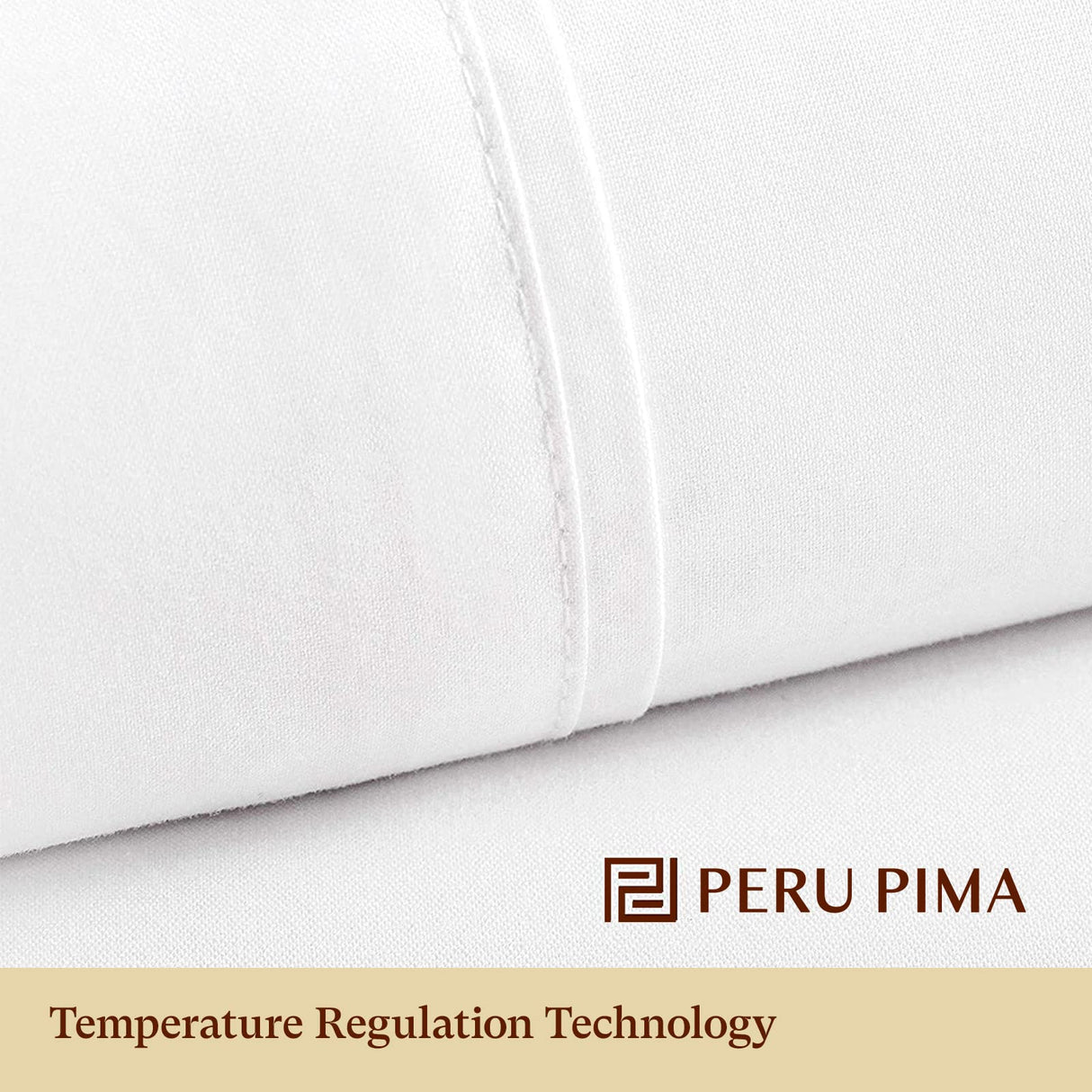 Thermoregulating All-Season Bed Sheet Set, 100% Peruvian Cotton, (Flat Sheet,