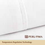 Thermoregulating All-Season Bed Sheet Set, 100% Peruvian Cotton, (Flat Sheet,