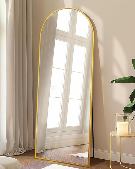 Full Length Mirror,76"x34" Arched Full Body Mirror,Floor Mirror with Stand,Body Mirror Standing Hanging Leaning Against Wall