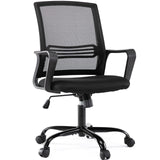 Home Office Computer Desk Chairs Mid Back, Rolling Swivel with Lumbar Support and Armrests