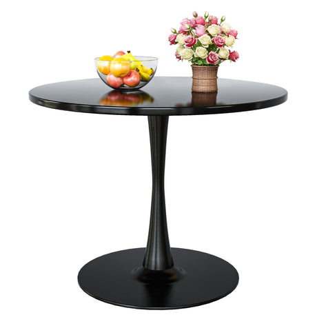 Modern Round, 31.5'' Tulip MDF Top & Metal Pedestal Base for Dining Living Room Cafe,