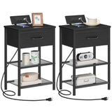 Nightstands Set of 2 with Charger Station, End Tables with USB Ports & Outlets