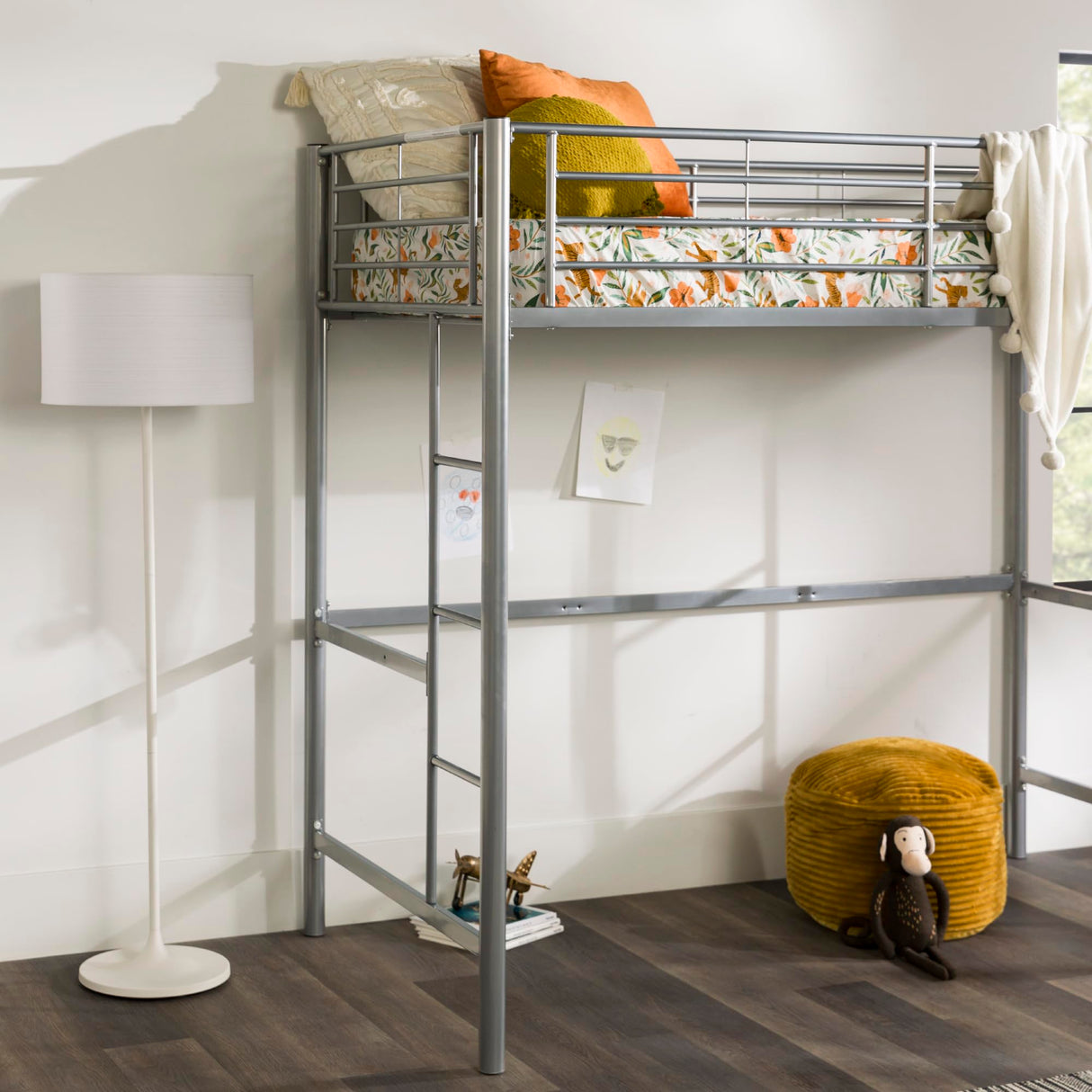 Twin over Loft Bunk Bed Twin Size Bedframe with Ladder