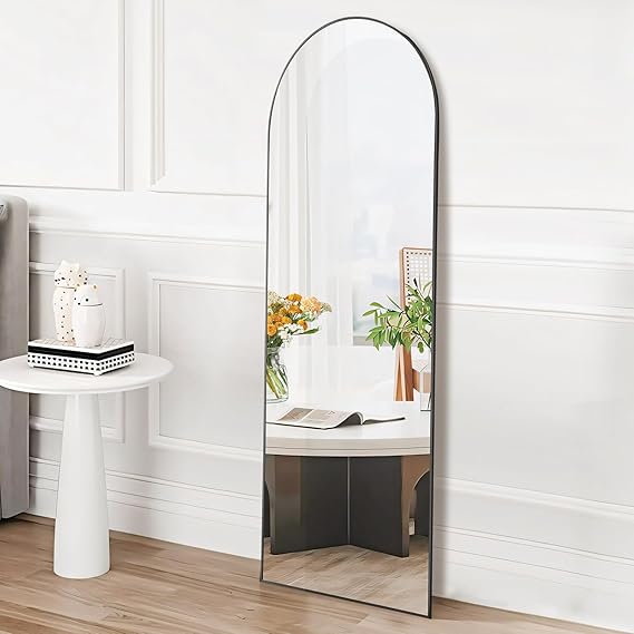 Arched Full Length Mirror with Stand,  Floor Mirror