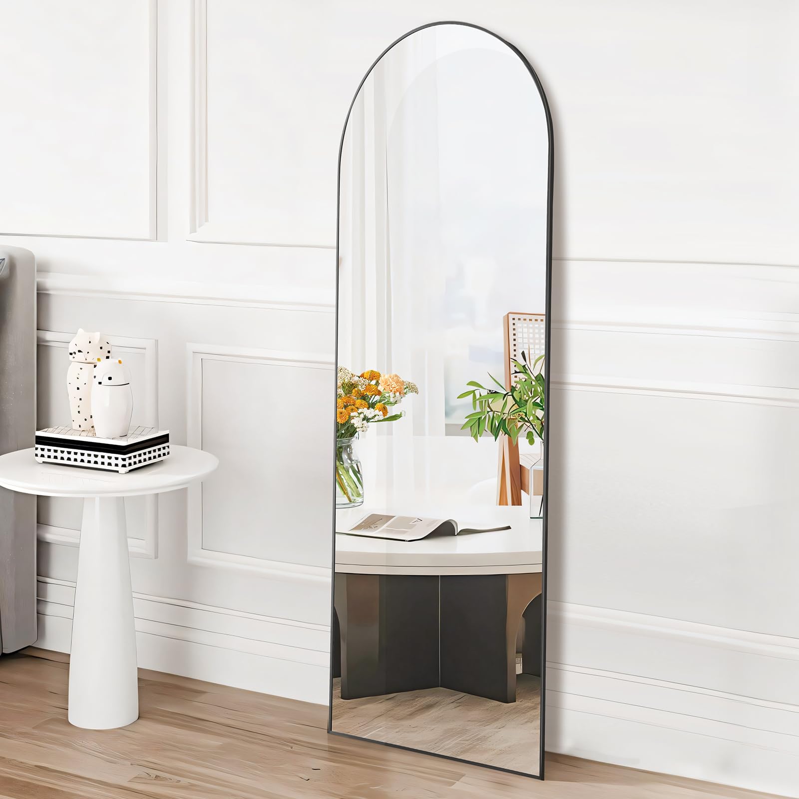 Arched Full Length Mirror with Stand,  Floor Mirror