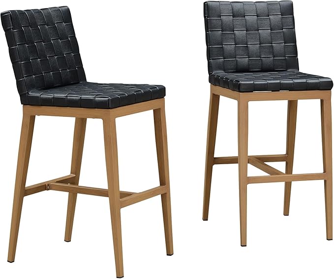 Outdoor Bar Stools Set of 2, 29" Outdoor Bar Height Bar Stool