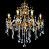 Crystal Chandeliers Antique Gold Farmhouse Chandelier Lighting for High Ceiling 10-Light