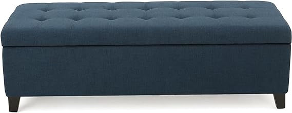 Mission Fabric Storage Ottoman, Dark Teal Dimensions: 19.25”D x 50.75”W x 16.25”H