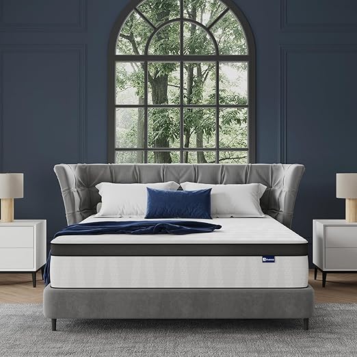 14 Inch Queen Mattress, Hybrid Mattress in a Box with Independent Spring, Soft