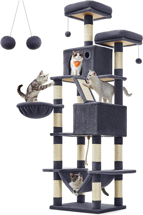 Large Cat Tower with 13 Scratching Posts 2 Perches