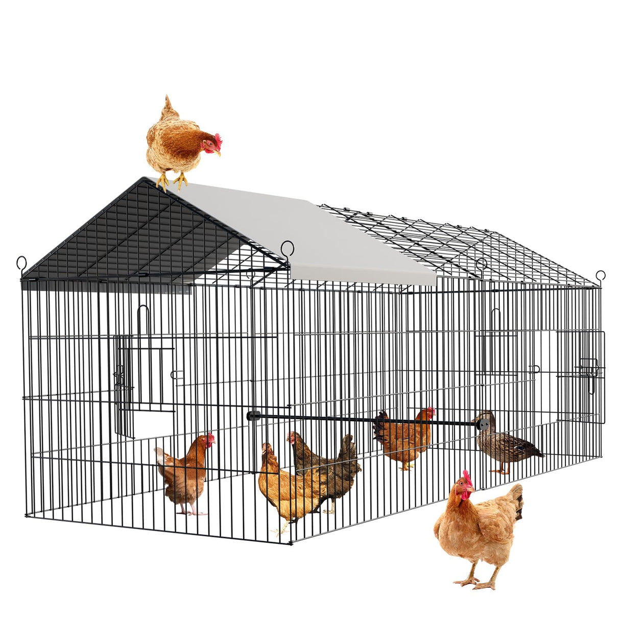 Metal Chicken Coop 88.5"×41"×41" Chicken Coop Chicken Runs for Yard