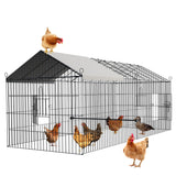 Metal Chicken Coop 88.5"×41"×41" Chicken Coop Chicken Runs for Yard