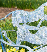 Mermaid Garden Bench for Outdoors | Outdoor Benches Weatherproof | Metal Bench