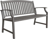 52" Farmhouse Outdoor Bench, Garden Benches with Rust Free