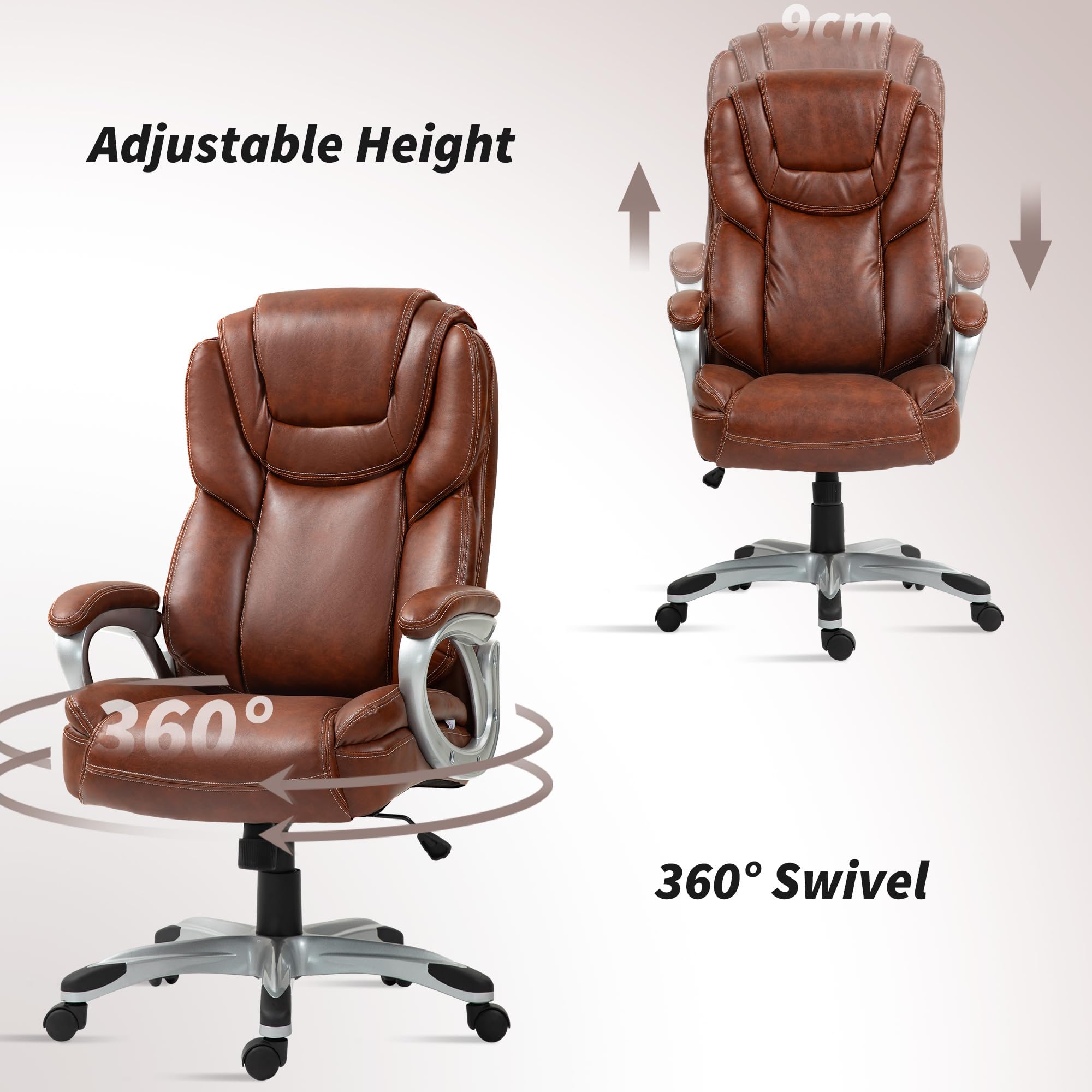 High Back Executive Office Chair with Tilt Function and Adjustable Height