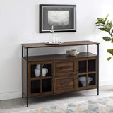 Furniture AZU48RAD3DDW Industrial 3-Door Buffet Sideboard for Kitchen-Dining Room,