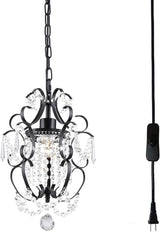 Plug in Chandelier Hanging Light Fixture with 14.27 Ft Hanging Cord and On/Off Switch